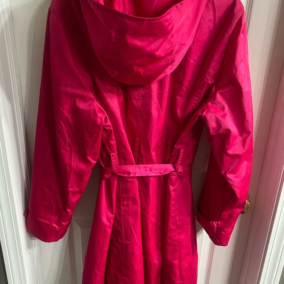 Chico's Vibrant Hot Pink Trench Coat with Tie Belt - Picture 6 of 11